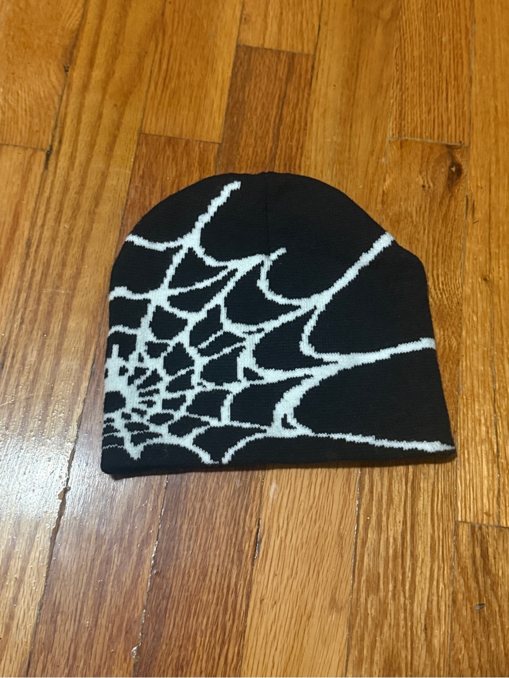 Kids Black & White Spider Web Beanie Hat - Kids Costumes
